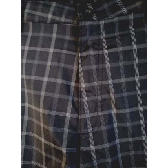 Men's Black Plaid CHAMPION Flat Front Dress Shorts Size 36 - Picture 5 of 6